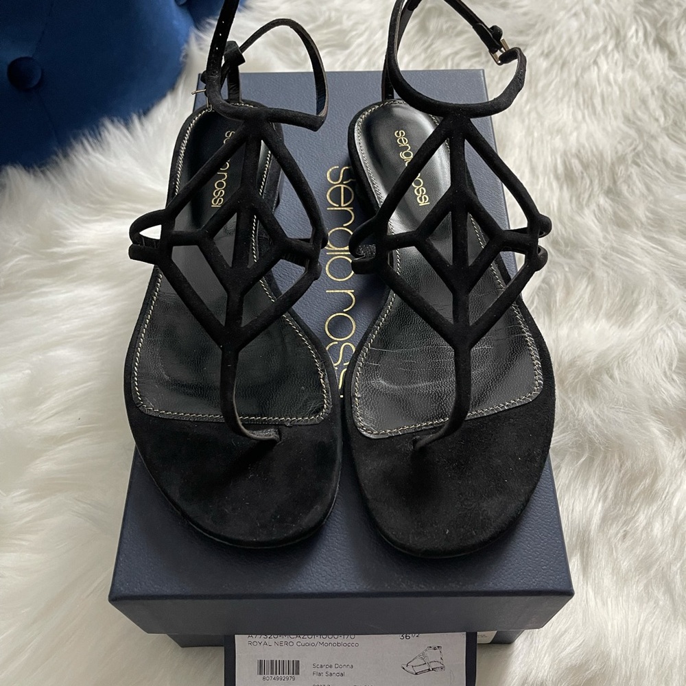 Sergio Rossi Black Flat Sandal